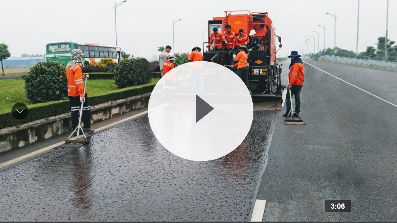 Microsurfacing Type 3 application with EcoGrip® (ADGrip®) emulsion on Highway 21B (Nam Dinh Province, Vietnam)