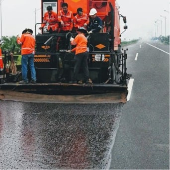 Microsurfacing trial at NH21 Ha Nam